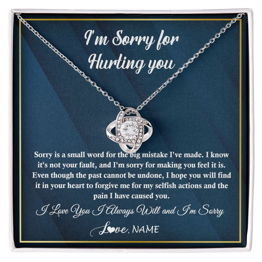 Personalized I'M Sorry Apology Necklace For Wife Girlfriend Forgive Me Sorry Gift Friend Partner Apology Pendant Jewelry Customized Gift Box Message Card