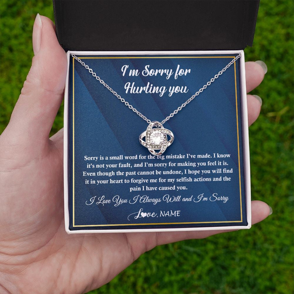 Personalized I'M Sorry Apology Necklace For Wife Girlfriend Forgive Me Sorry Gift Friend Partner Apology Pendant Jewelry Customized Gift Box Message Card