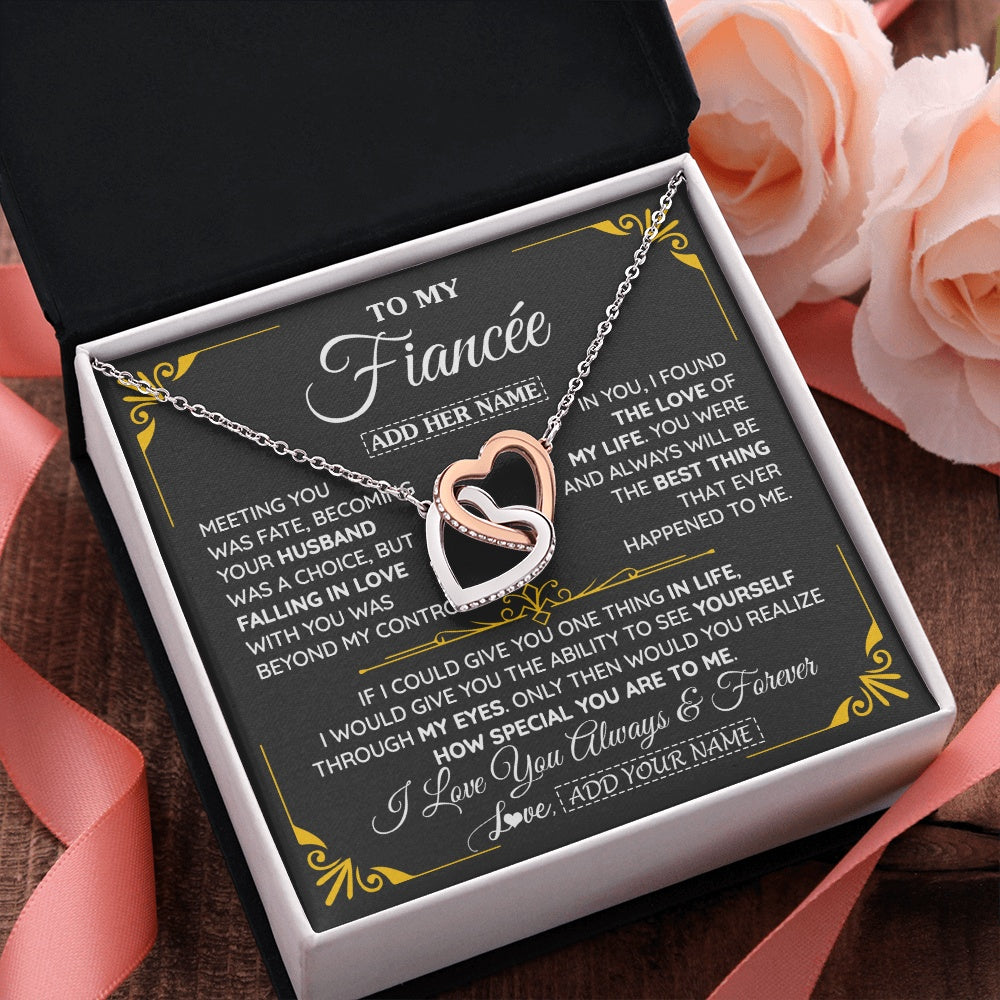 Personalized Jewelry To My Fiancée Necklace From Fiancé Metting You Gift For Fiancee Romantic Birthday Valentines Christmas Custom Gift Box Message Card