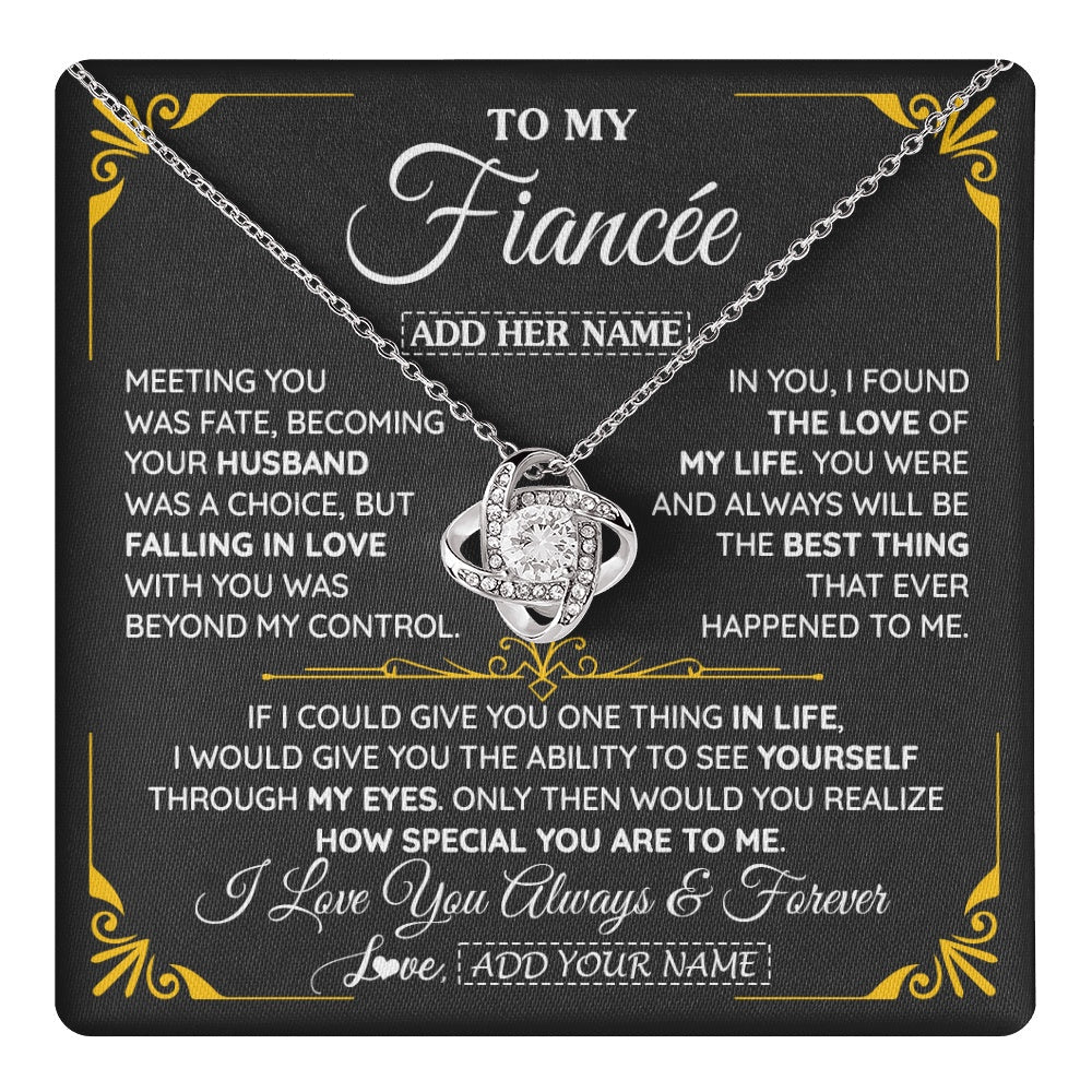 Personalized Jewelry To My Fiancée Necklace From Fiancé Metting You Gift For Fiancee Romantic Birthday Valentines Christmas Custom Gift Box Message Card