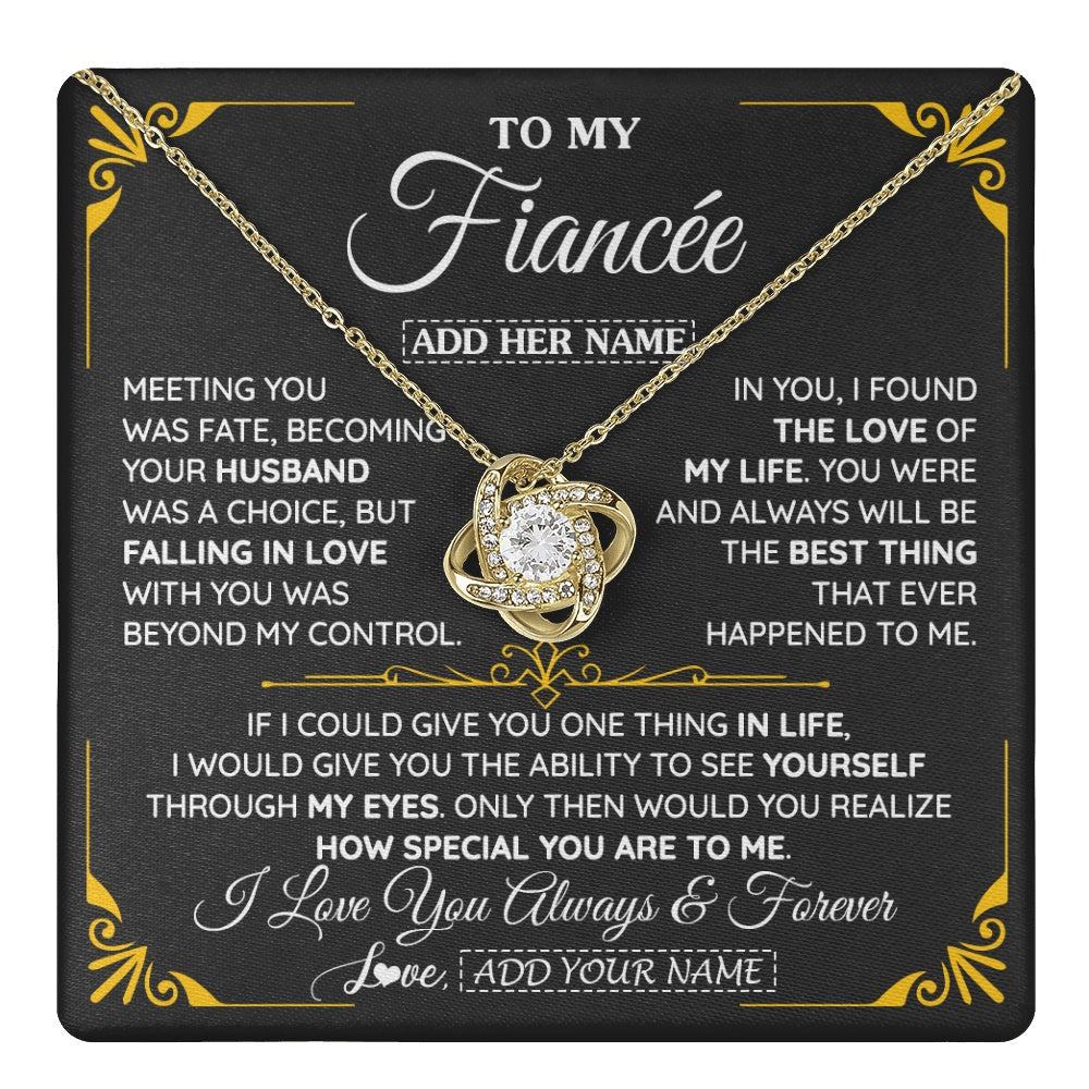 Personalized Jewelry To My Fiancée Necklace From Fiancé Metting You Gift For Fiancee Romantic Birthday Valentines Christmas Custom Gift Box Message Card