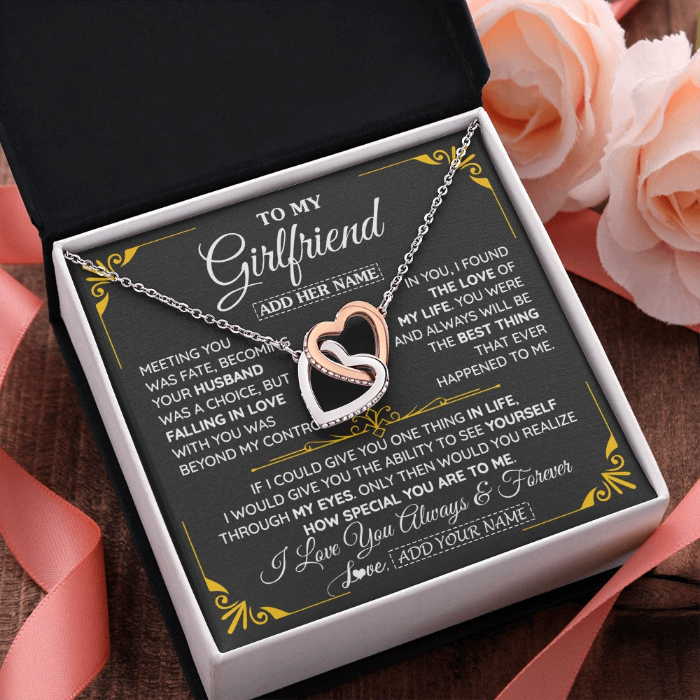 Personalized Jewelry To My Girlfriend Necklace Metting You Gift For Girlfriend Romantic Birthday Gifts Valentines Christmas Custom Gift Box Message Card