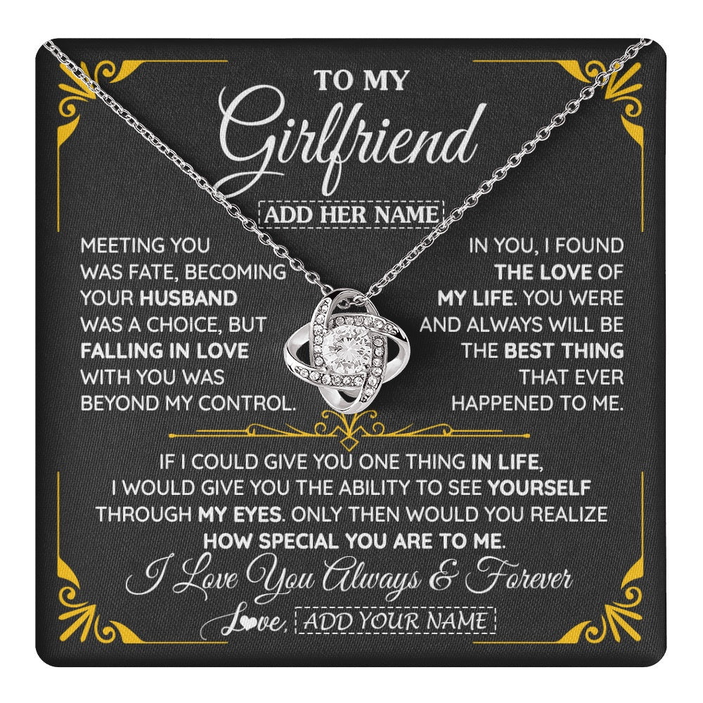 Personalized Jewelry To My Girlfriend Necklace Metting You Gift For Girlfriend Romantic Birthday Gifts Valentines Christmas Custom Gift Box Message Card