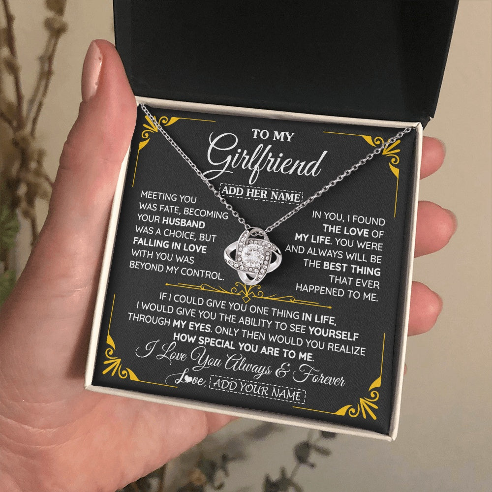 Personalized Jewelry To My Girlfriend Necklace Metting You Gift For Girlfriend Romantic Birthday Gifts Valentines Christmas Custom Gift Box Message Card