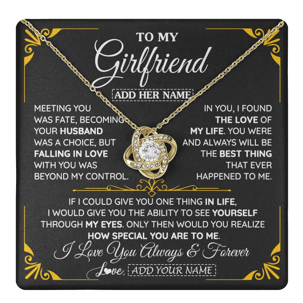Personalized Jewelry To My Girlfriend Necklace Metting You Gift For Girlfriend Romantic Birthday Gifts Valentines Christmas Custom Gift Box Message Card