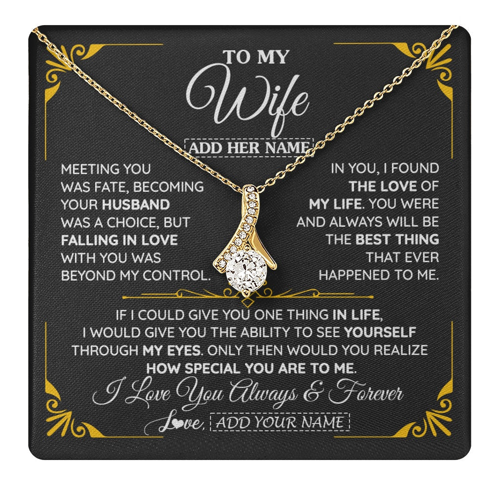 Personalized Jewelry To My Wife Necklace From Husband Metting You Gift For Wife Romantic Birthday Valentines For Her Christmas Custom Gift Box Message Card
