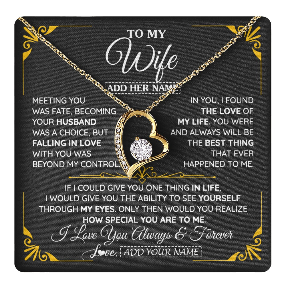 Personalized Jewelry To My Wife Necklace From Husband Metting You Gift For Wife Romantic Birthday Valentines For Her Christmas Custom Gift Box Message Card