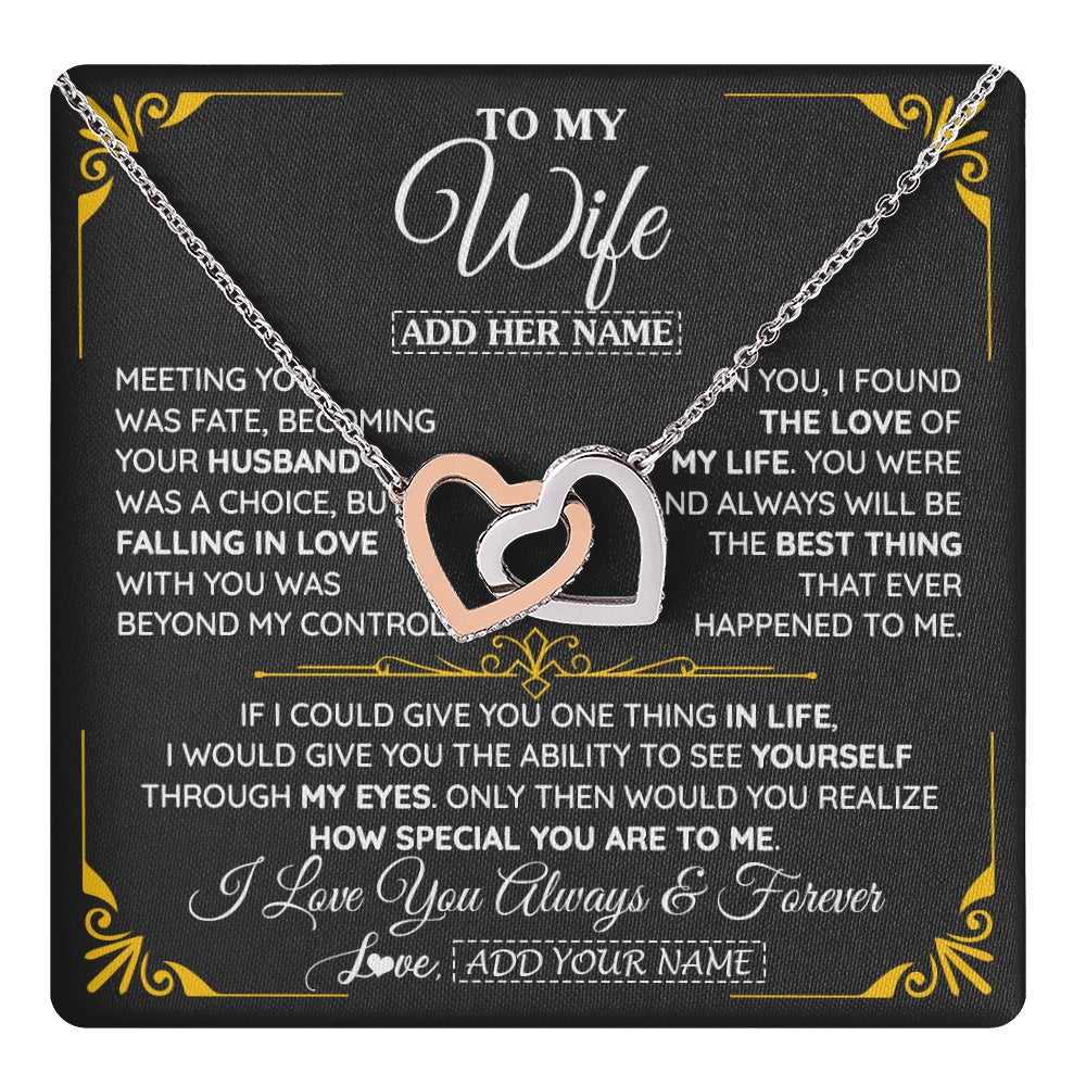 Personalized Jewelry To My Wife Necklace From Husband Metting You Gift For Wife Romantic Birthday Valentines For Her Christmas Custom Gift Box Message Card