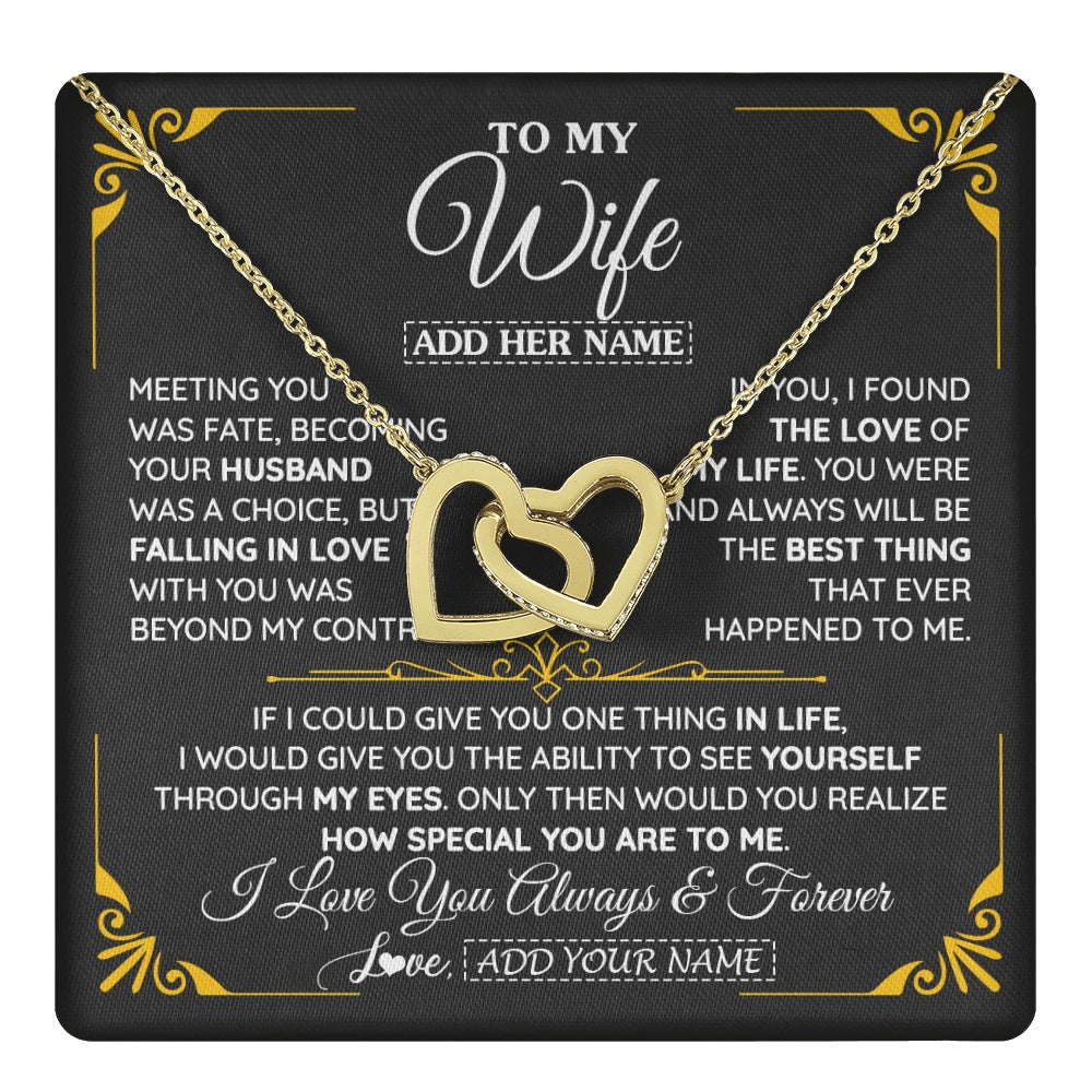 Personalized Jewelry To My Wife Necklace From Husband Metting You Gift For Wife Romantic Birthday Valentines For Her Christmas Custom Gift Box Message Card