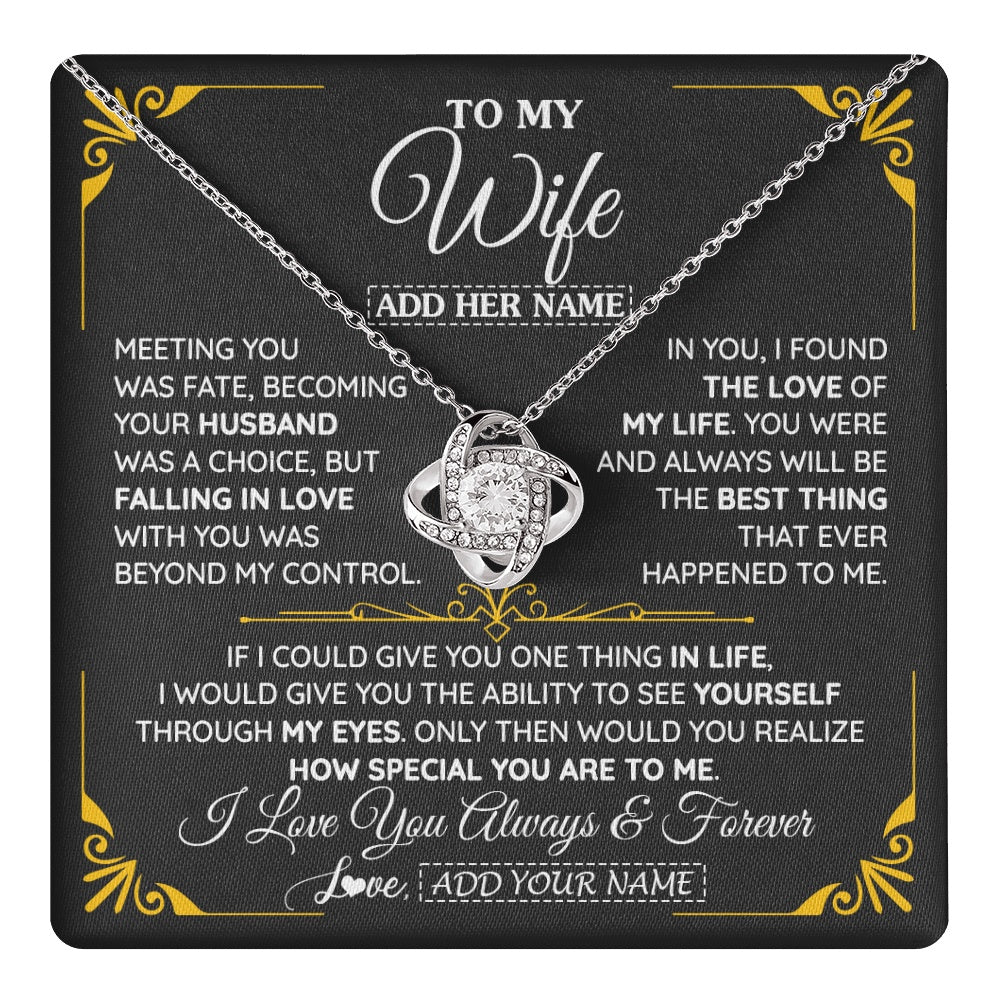 Personalized Jewelry To My Wife Necklace From Husband Metting You Gift For Wife Romantic Birthday Valentines For Her Christmas Custom Gift Box Message Card