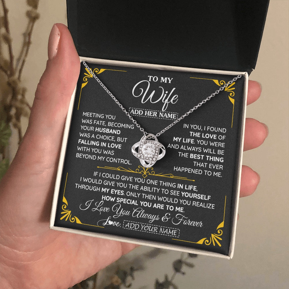 Personalized Jewelry To My Wife Necklace From Husband Metting You Gift For Wife Romantic Birthday Valentines For Her Christmas Custom Gift Box Message Card