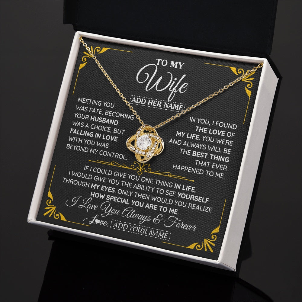 Personalized Jewelry To My Wife Necklace From Husband Metting You Gift For Wife Romantic Birthday Valentines For Her Christmas Custom Gift Box Message Card