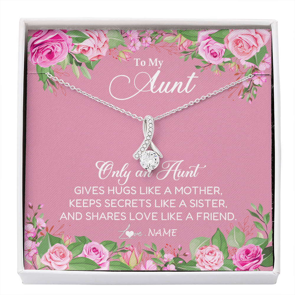 Personalized My My Aunt Necklace From Niece Only An Aunt Gives Hugs Like A Mother Aunt Pendant Jewelry Birthday Mothers Day Christmas Customized Message Card