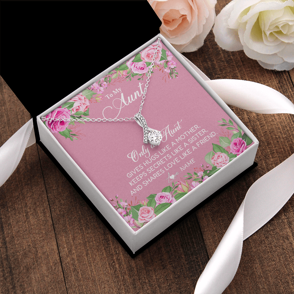 Personalized My My Aunt Necklace From Niece Only An Aunt Gives Hugs Like A Mother Aunt Pendant Jewelry Birthday Mothers Day Christmas Customized Message Card