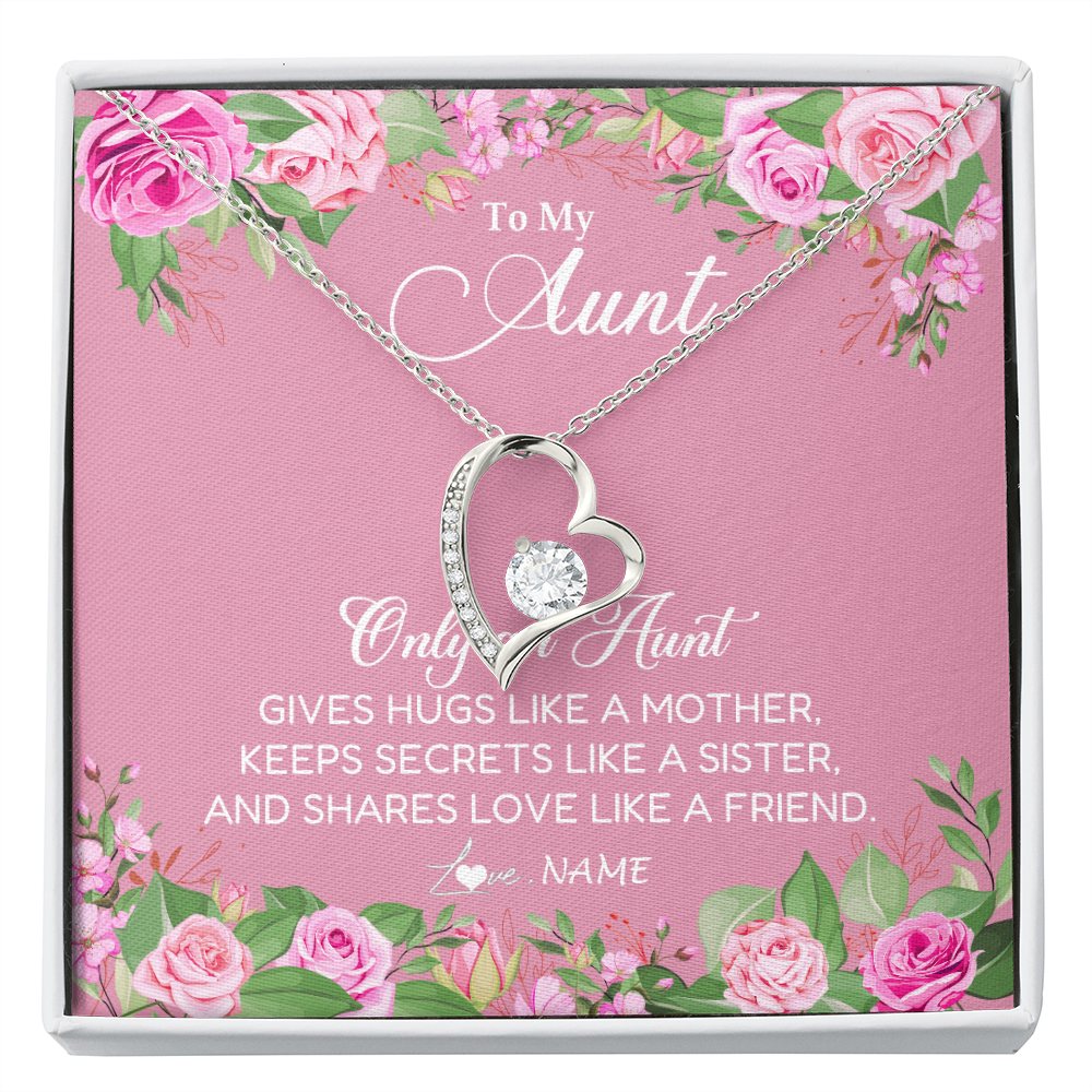 Personalized My My Aunt Necklace From Niece Only An Aunt Gives Hugs Like A Mother Aunt Pendant Jewelry Birthday Mothers Day Christmas Customized Message Card