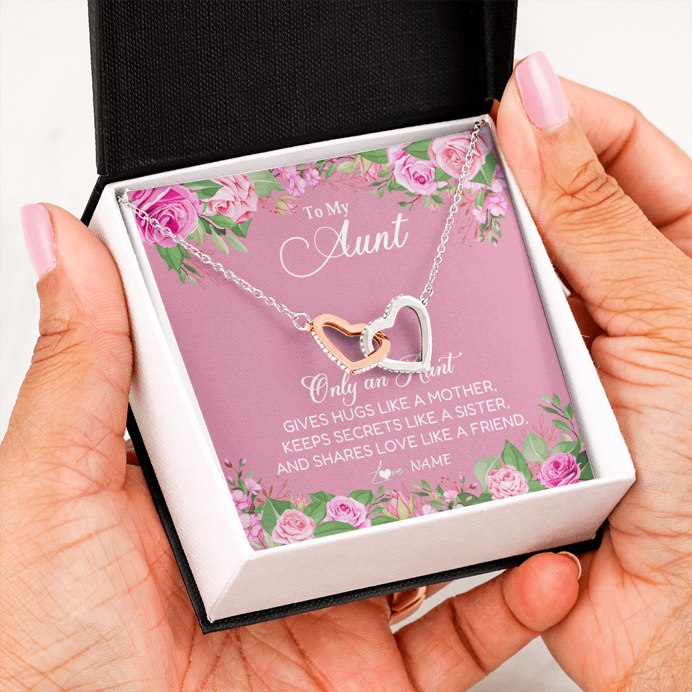 Personalized My My Aunt Necklace From Niece Only An Aunt Gives Hugs Like A Mother Aunt Pendant Jewelry Birthday Mothers Day Christmas Customized Message Card