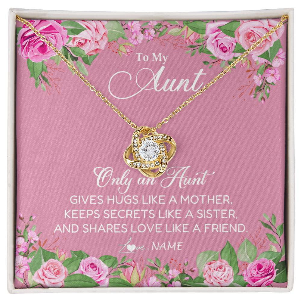 Personalized My My Aunt Necklace From Niece Only An Aunt Gives Hugs Like A Mother Aunt Pendant Jewelry Birthday Mothers Day Christmas Customized Message Card