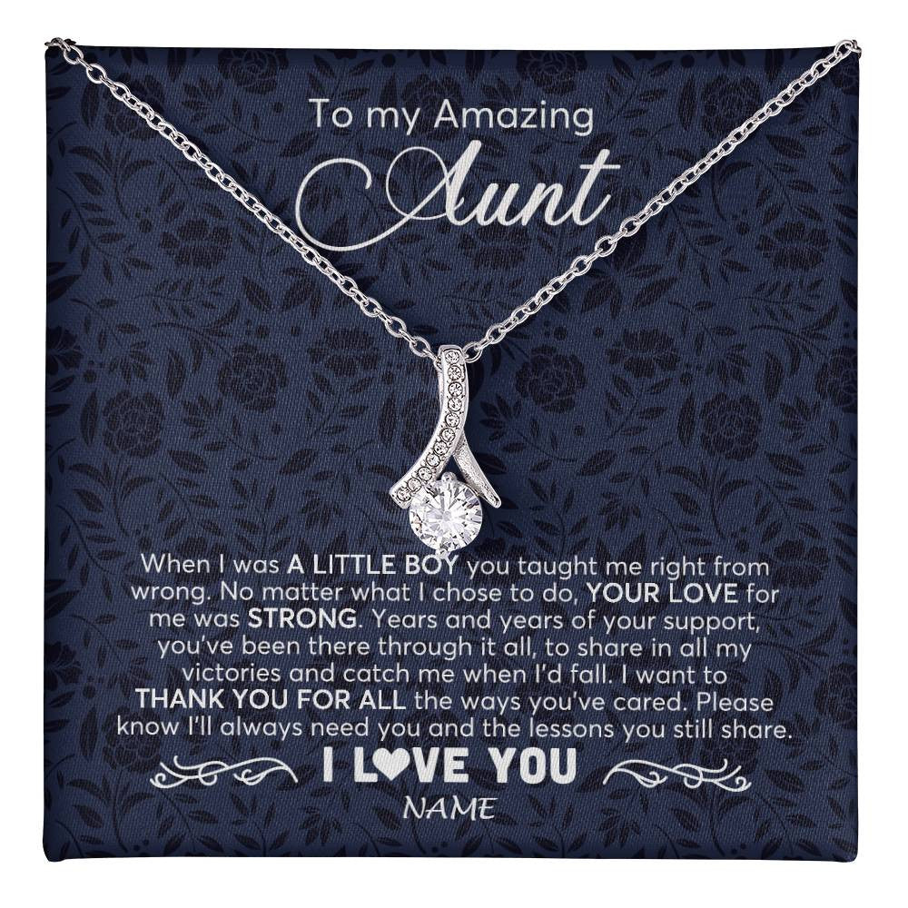 Personalized To My Amazing Aunt Necklace From Nephew When I Was A Little Nephew Aunt Birthday Mothers Day Christmas Jewelry Customized Gift Box Message Card