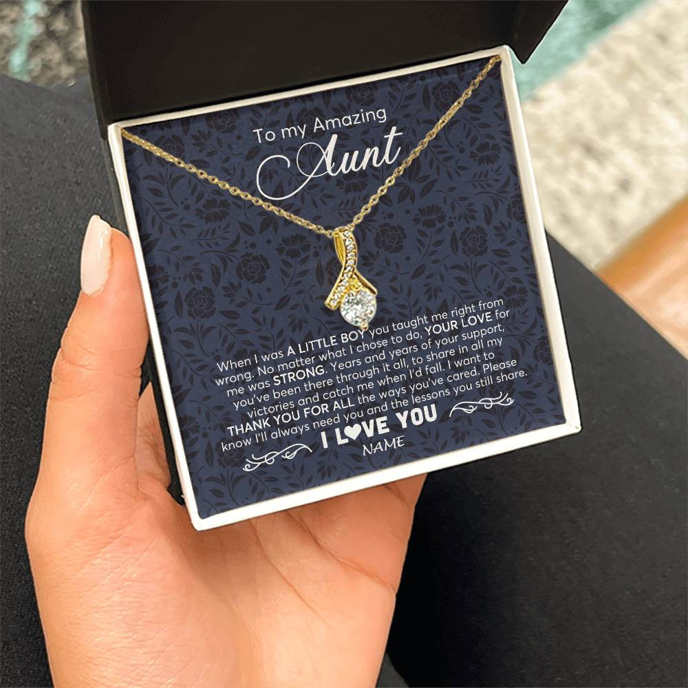 Personalized To My Amazing Aunt Necklace From Nephew When I Was A Little Nephew Aunt Birthday Mothers Day Christmas Jewelry Customized Gift Box Message Card