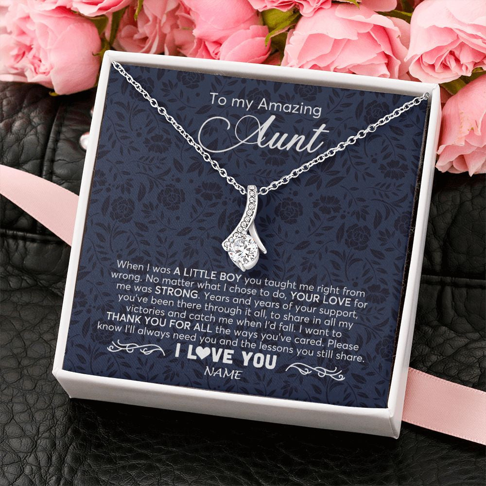 Personalized To My Amazing Aunt Necklace From Nephew When I Was A Little Nephew Aunt Birthday Mothers Day Christmas Jewelry Customized Gift Box Message Card