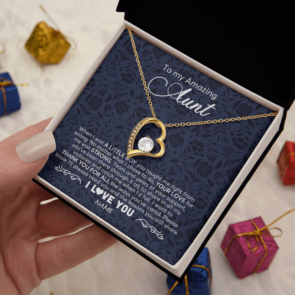 Personalized To My Amazing Aunt Necklace From Nephew When I Was A Little Nephew Aunt Birthday Mothers Day Christmas Jewelry Customized Gift Box Message Card
