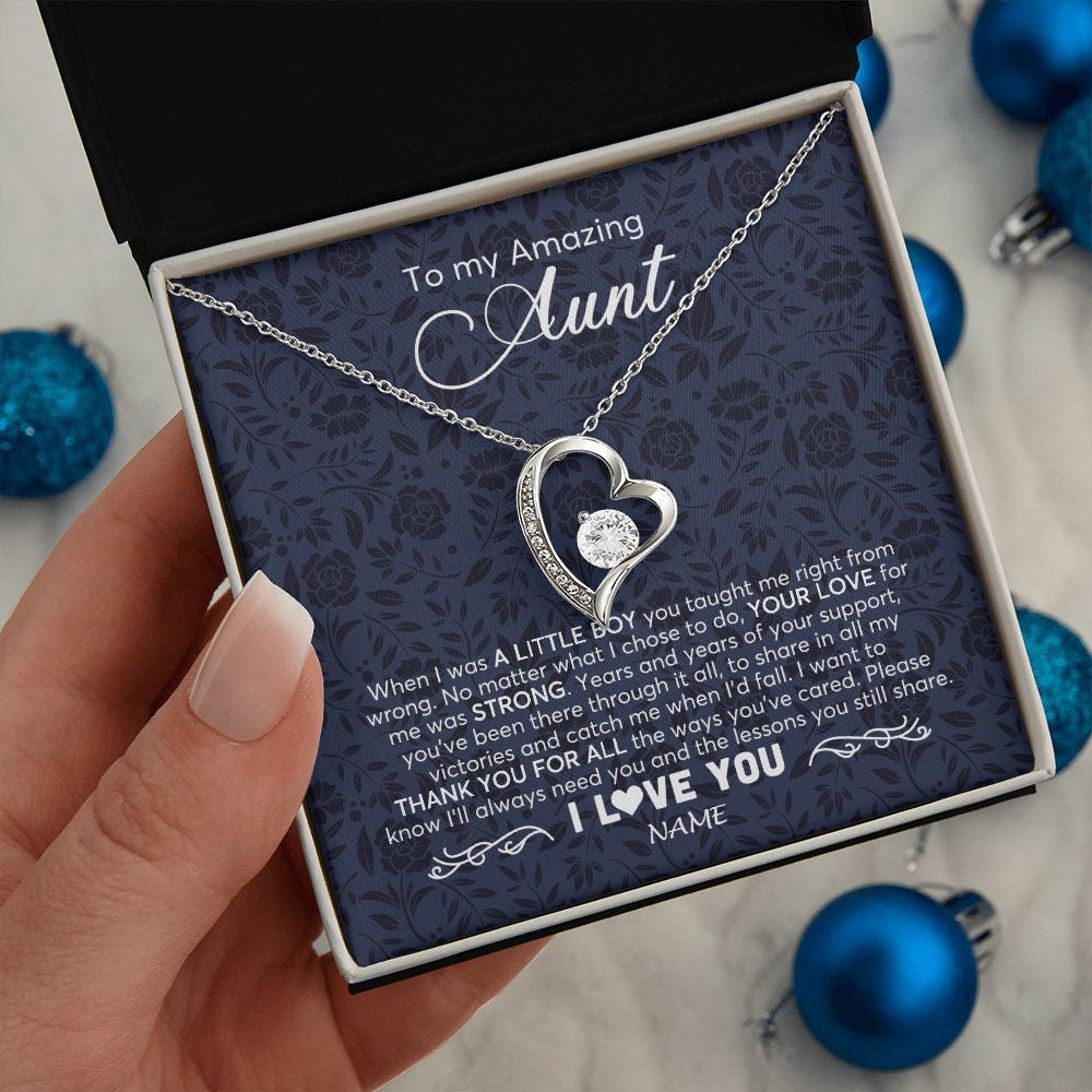 Personalized To My Amazing Aunt Necklace From Nephew When I Was A Little Nephew Aunt Birthday Mothers Day Christmas Jewelry Customized Gift Box Message Card