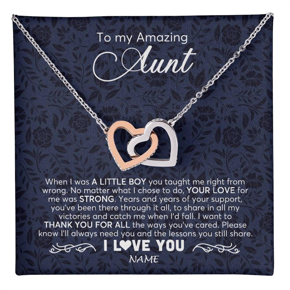 Personalized To My Amazing Aunt Necklace From Nephew When I Was A Little Nephew Aunt Birthday Mothers Day Christmas Jewelry Customized Gift Box Message Card