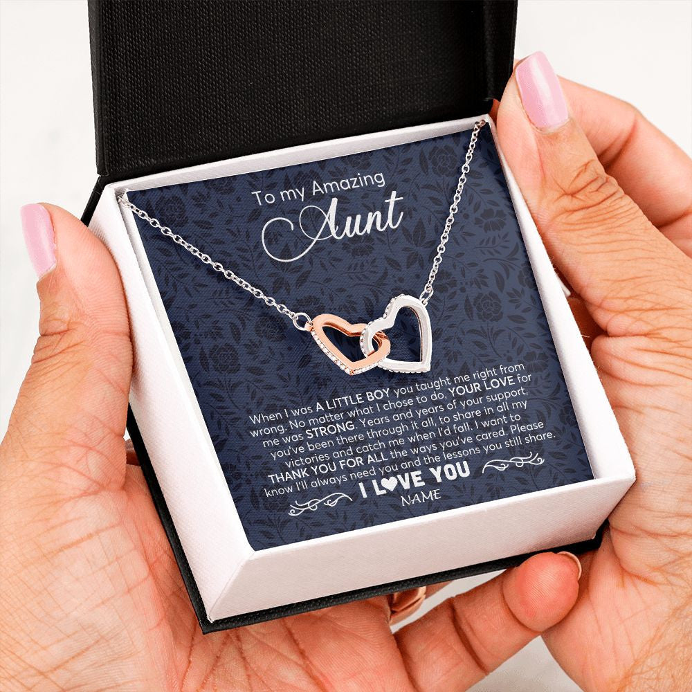 Personalized To My Amazing Aunt Necklace From Nephew When I Was A Little Nephew Aunt Birthday Mothers Day Christmas Jewelry Customized Gift Box Message Card