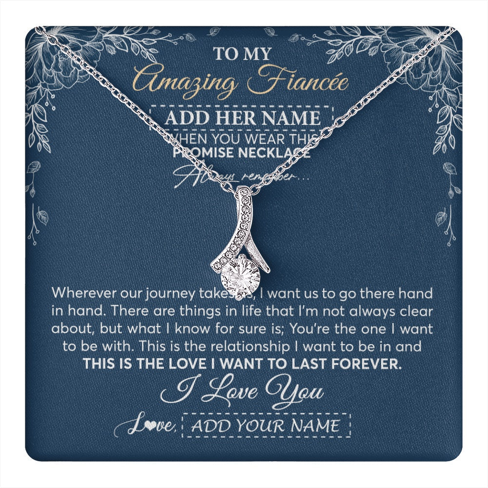 Personalized To My Amazing Fiancee Jewelry From Fiance Promise Necklace Birthday Gifts For Fiancee For Her Valentines Christmas Custom Gift Box Message Card