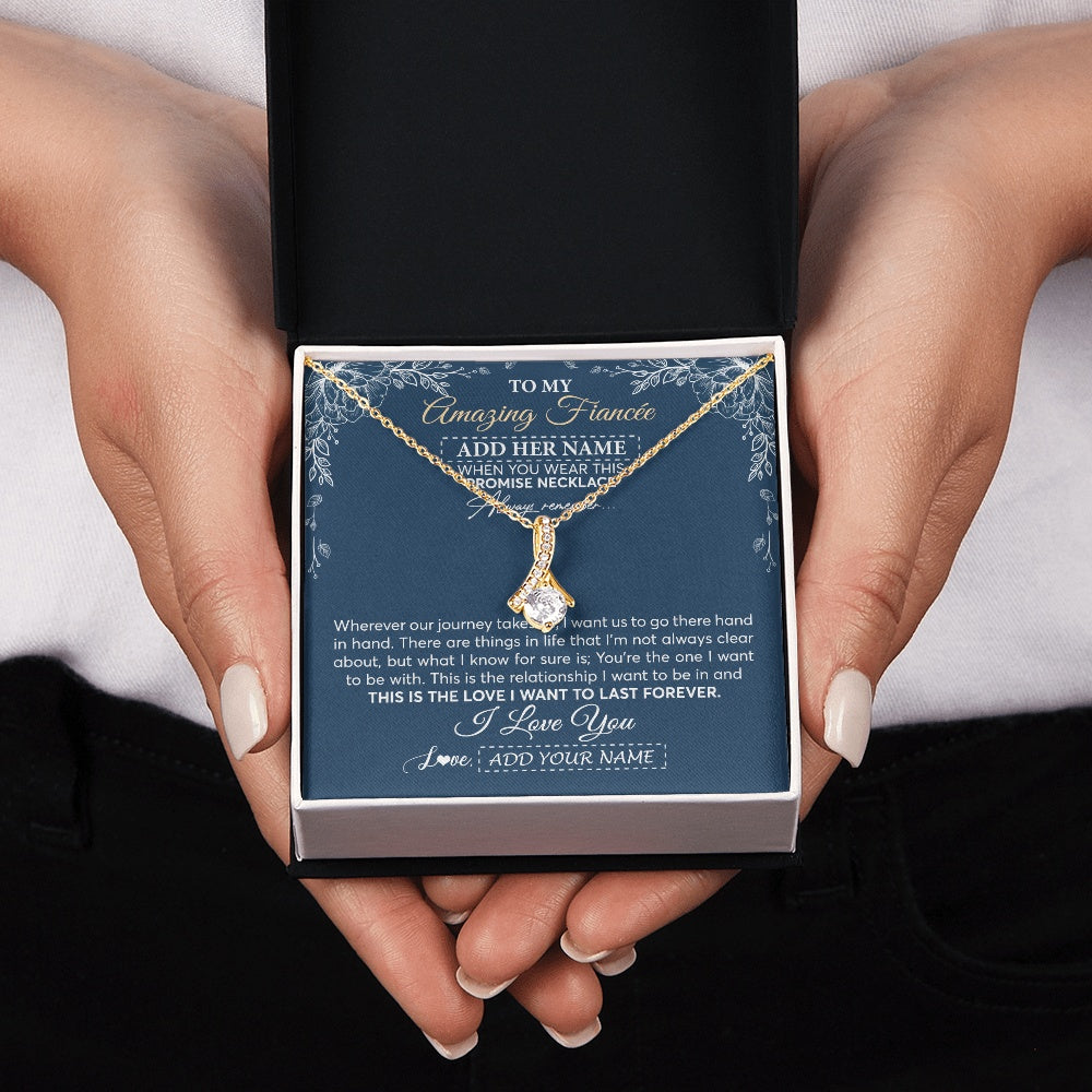 Personalized To My Amazing Fiancee Jewelry From Fiance Promise Necklace Birthday Gifts For Fiancee For Her Valentines Christmas Custom Gift Box Message Card