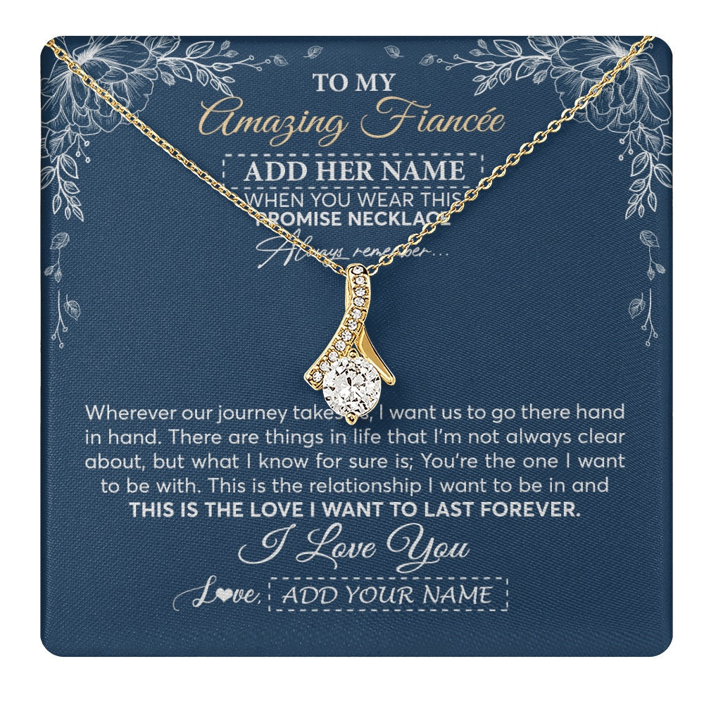 Personalized To My Amazing Fiancee Jewelry From Fiance Promise Necklace Birthday Gifts For Fiancee For Her Valentines Christmas Custom Gift Box Message Card