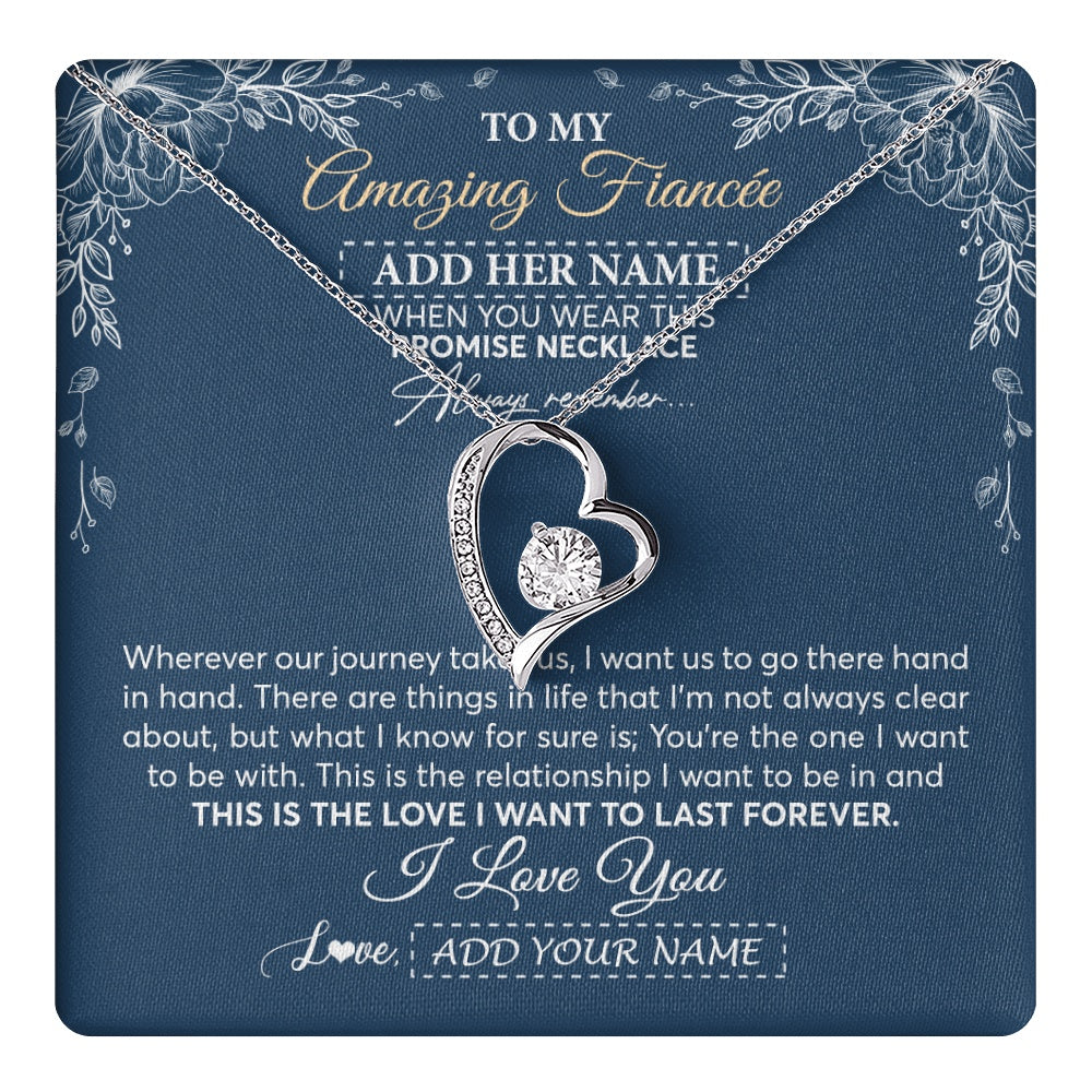 Personalized To My Amazing Fiancee Jewelry From Fiance Promise Necklace Birthday Gifts For Fiancee For Her Valentines Christmas Custom Gift Box Message Card