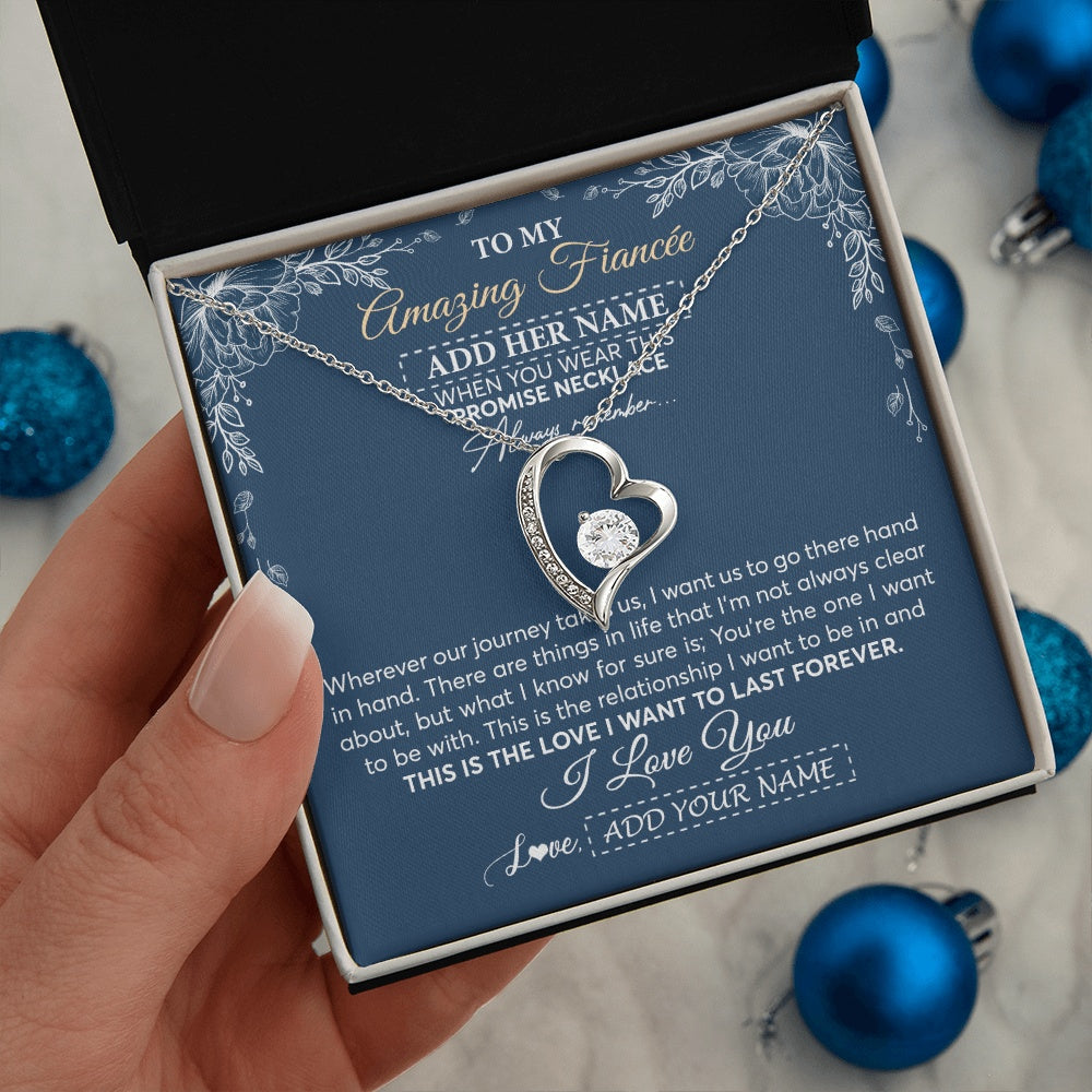 Personalized To My Amazing Fiancee Jewelry From Fiance Promise Necklace Birthday Gifts For Fiancee For Her Valentines Christmas Custom Gift Box Message Card