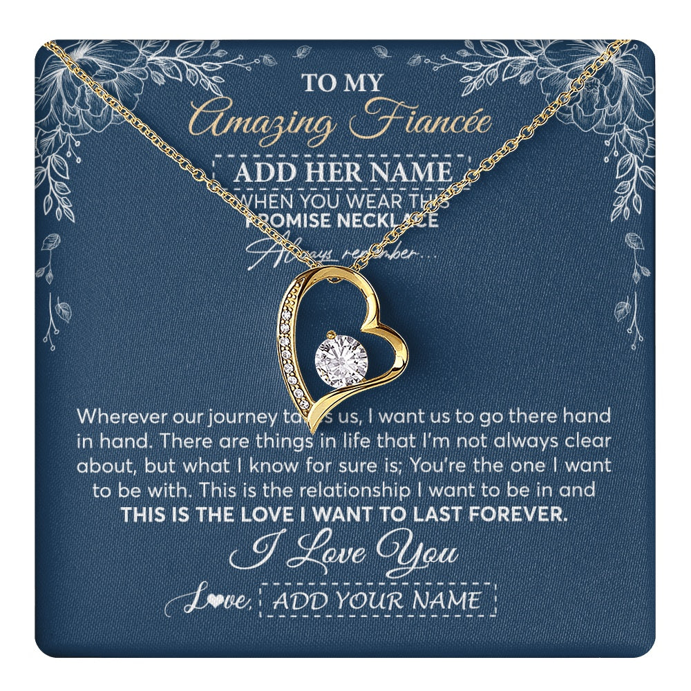 Personalized To My Amazing Fiancee Jewelry From Fiance Promise Necklace Birthday Gifts For Fiancee For Her Valentines Christmas Custom Gift Box Message Card