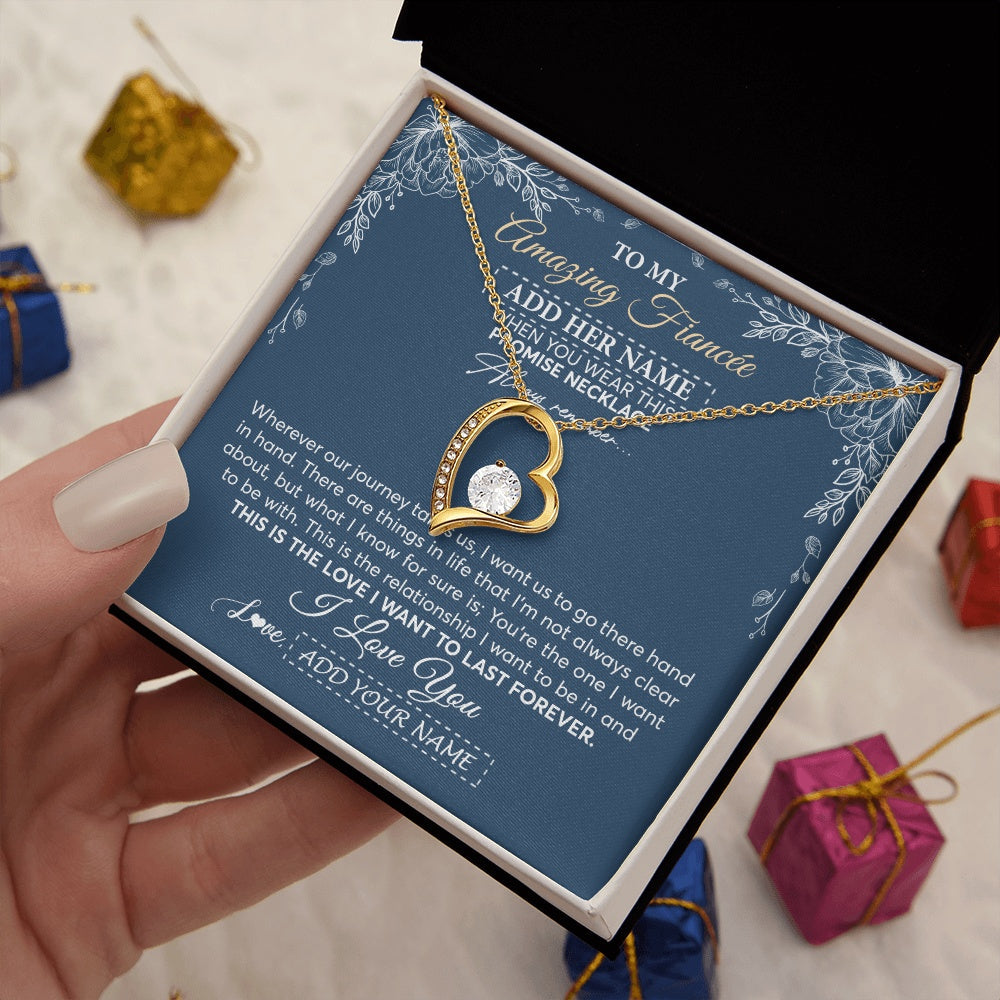 Personalized To My Amazing Fiancee Jewelry From Fiance Promise Necklace Birthday Gifts For Fiancee For Her Valentines Christmas Custom Gift Box Message Card