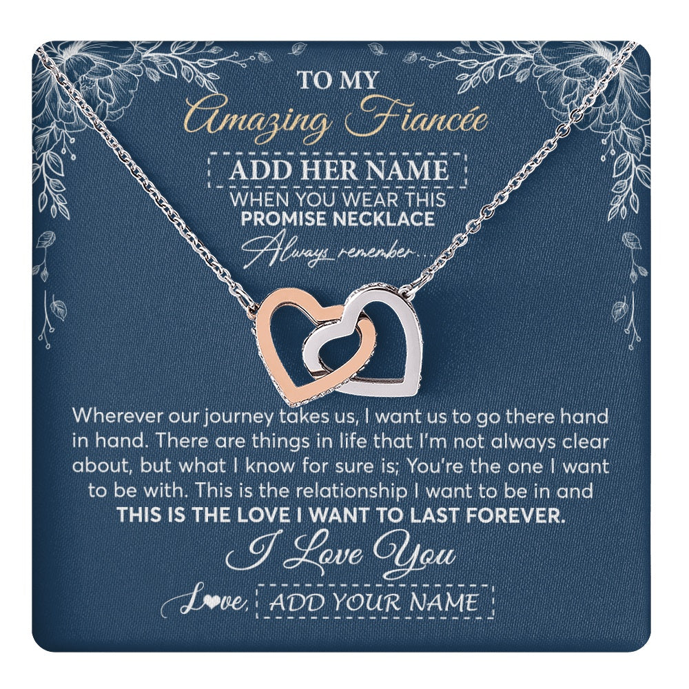 Personalized To My Amazing Fiancee Jewelry From Fiance Promise Necklace Birthday Gifts For Fiancee For Her Valentines Christmas Custom Gift Box Message Card