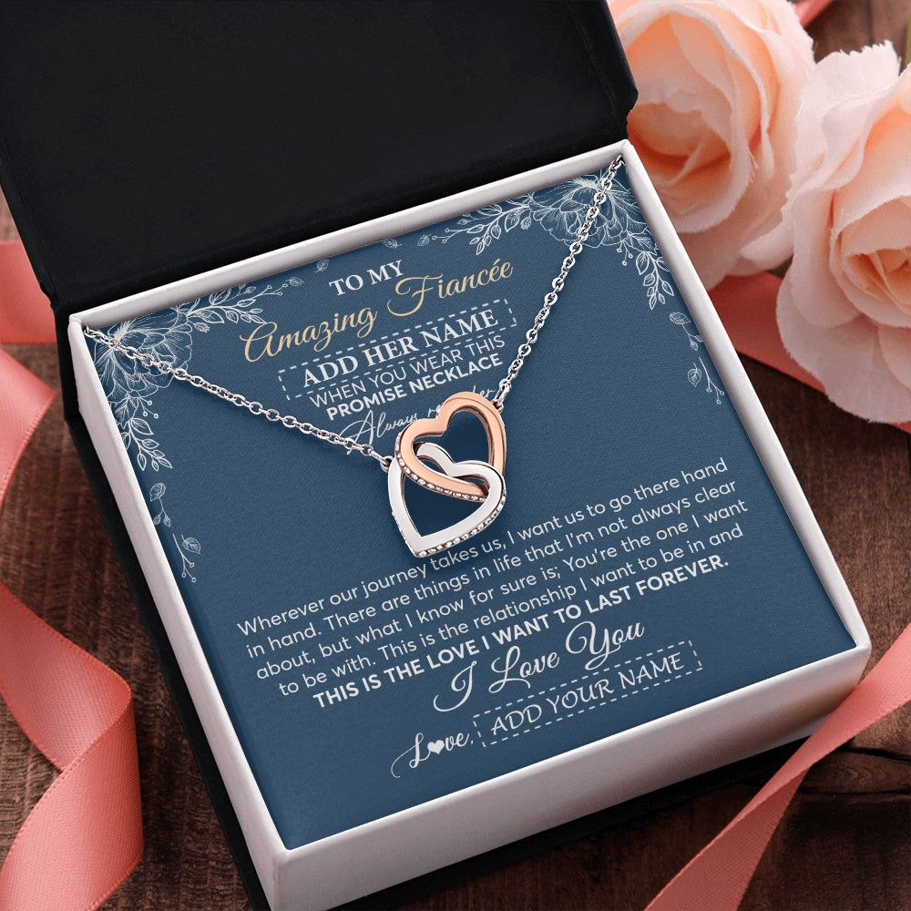 Personalized To My Amazing Fiancee Jewelry From Fiance Promise Necklace Birthday Gifts For Fiancee For Her Valentines Christmas Custom Gift Box Message Card