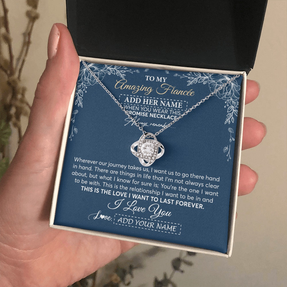 Personalized To My Amazing Fiancee Jewelry From Fiance Promise Necklace Birthday Gifts For Fiancee For Her Valentines Christmas Custom Gift Box Message Card