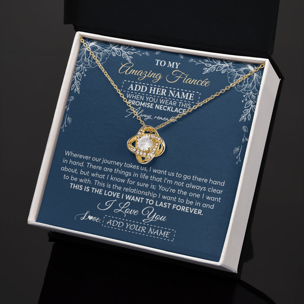 Personalized To My Amazing Fiancee Jewelry From Fiance Promise Necklace Birthday Gifts For Fiancee For Her Valentines Christmas Custom Gift Box Message Card