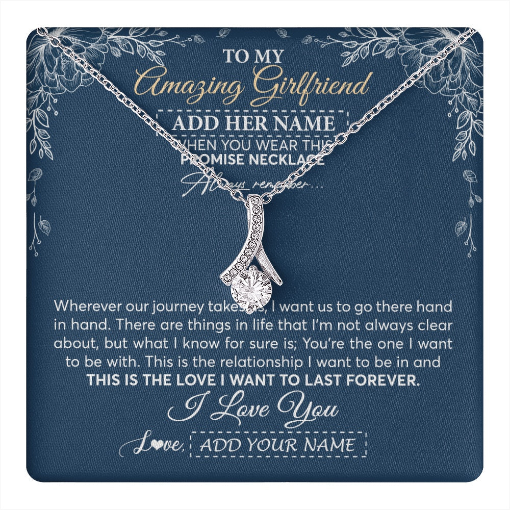 Personalized To My Amazing Girlfriend Jewelry From Boyfriend Promise Necklace Birthday Gifts For Girlfriend Valentines Christmas Custom Gift Box Message Card