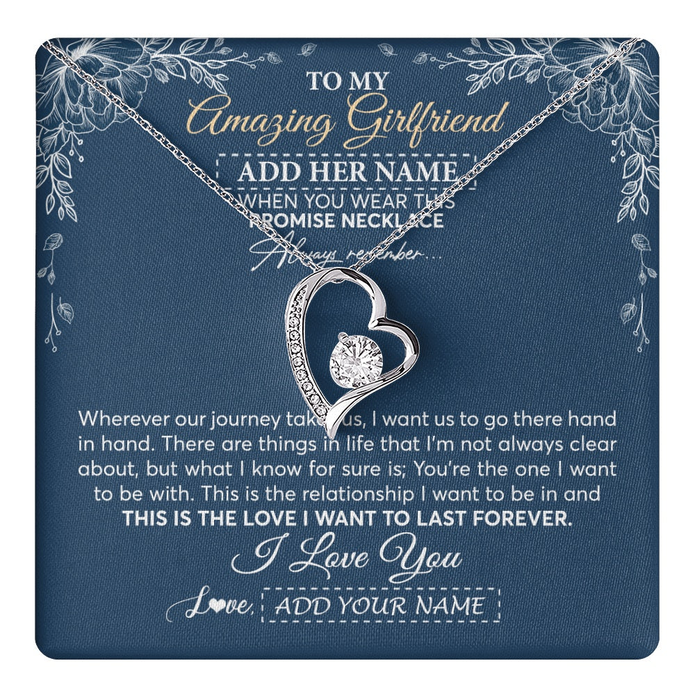 Personalized To My Amazing Girlfriend Jewelry From Boyfriend Promise Necklace Birthday Gifts For Girlfriend Valentines Christmas Custom Gift Box Message Card