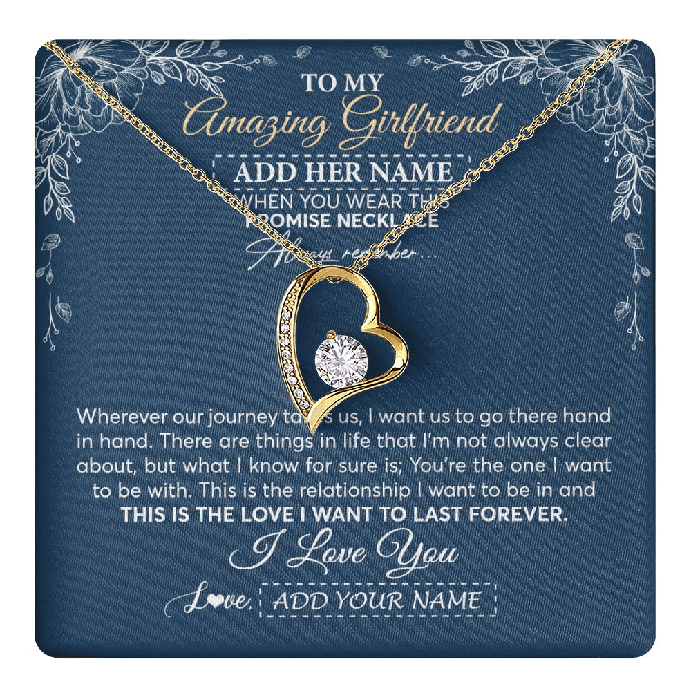 Personalized To My Amazing Girlfriend Jewelry From Boyfriend Promise Necklace Birthday Gifts For Girlfriend Valentines Christmas Custom Gift Box Message Card