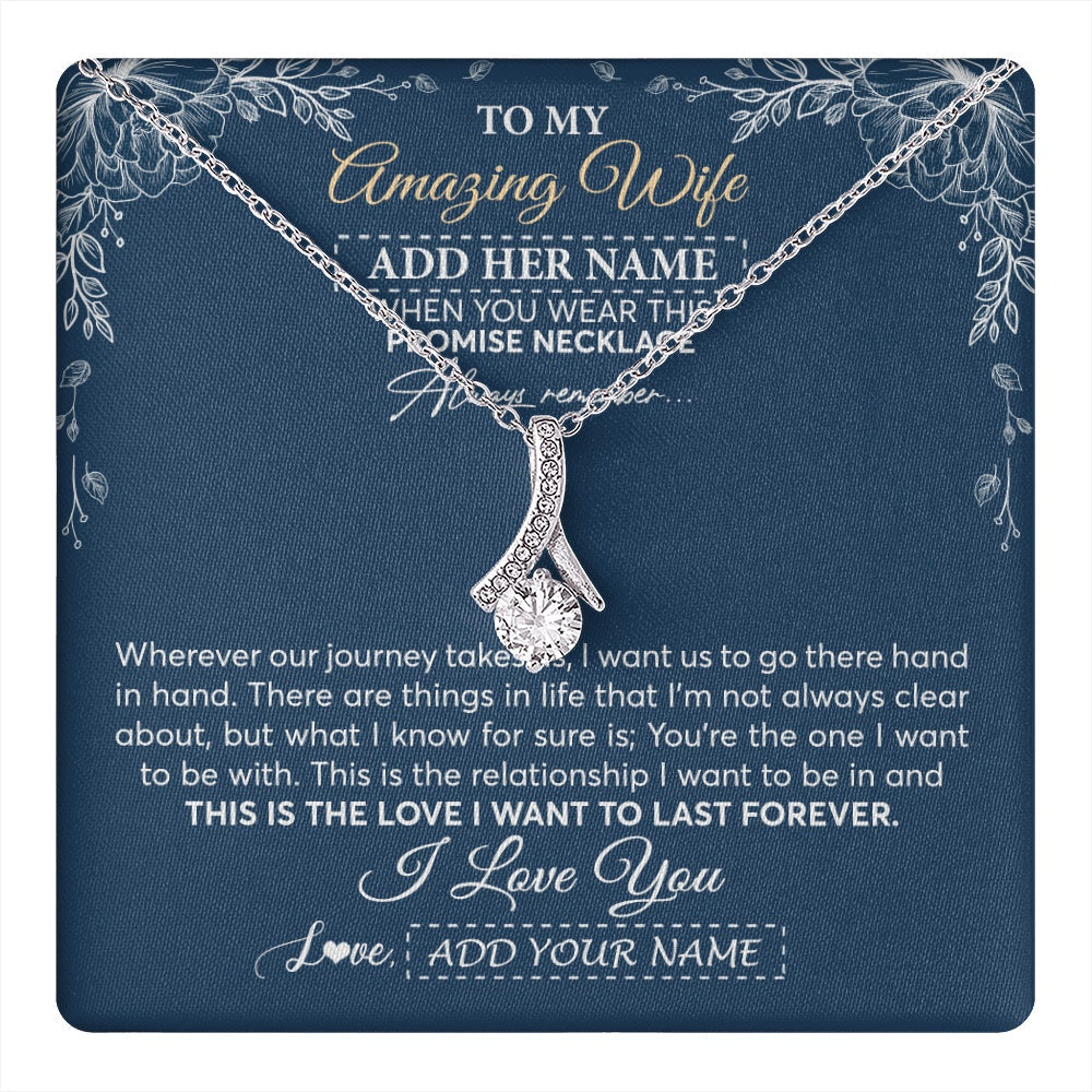 Personalized To My Amazing Wife Jewelry From Husband Promise Necklace Birthday Gifts For Wife Anniversary Romantic Valentines Christmas Gift Box Message Card