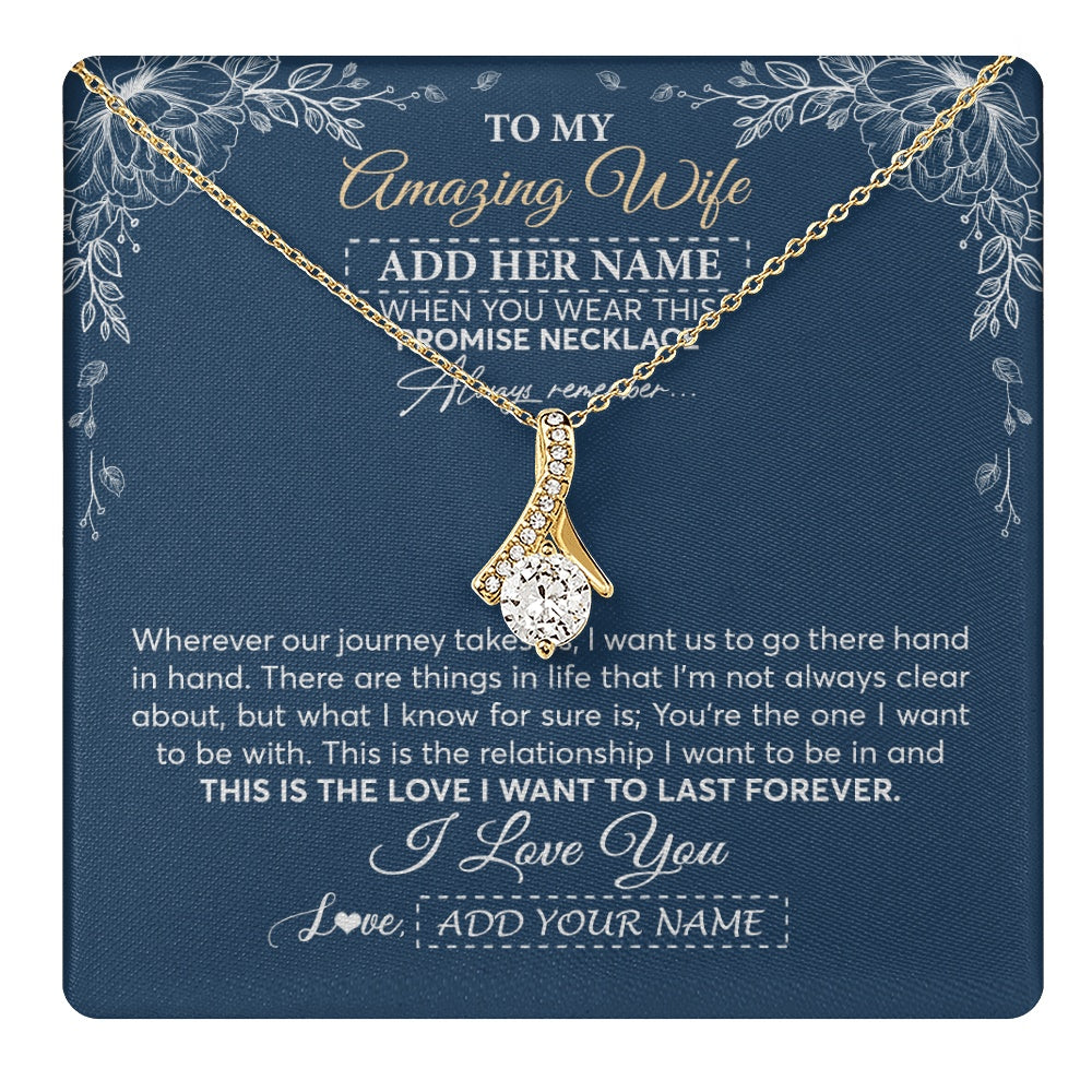 Personalized To My Amazing Wife Jewelry From Husband Promise Necklace Birthday Gifts For Wife Anniversary Romantic Valentines Christmas Gift Box Message Card