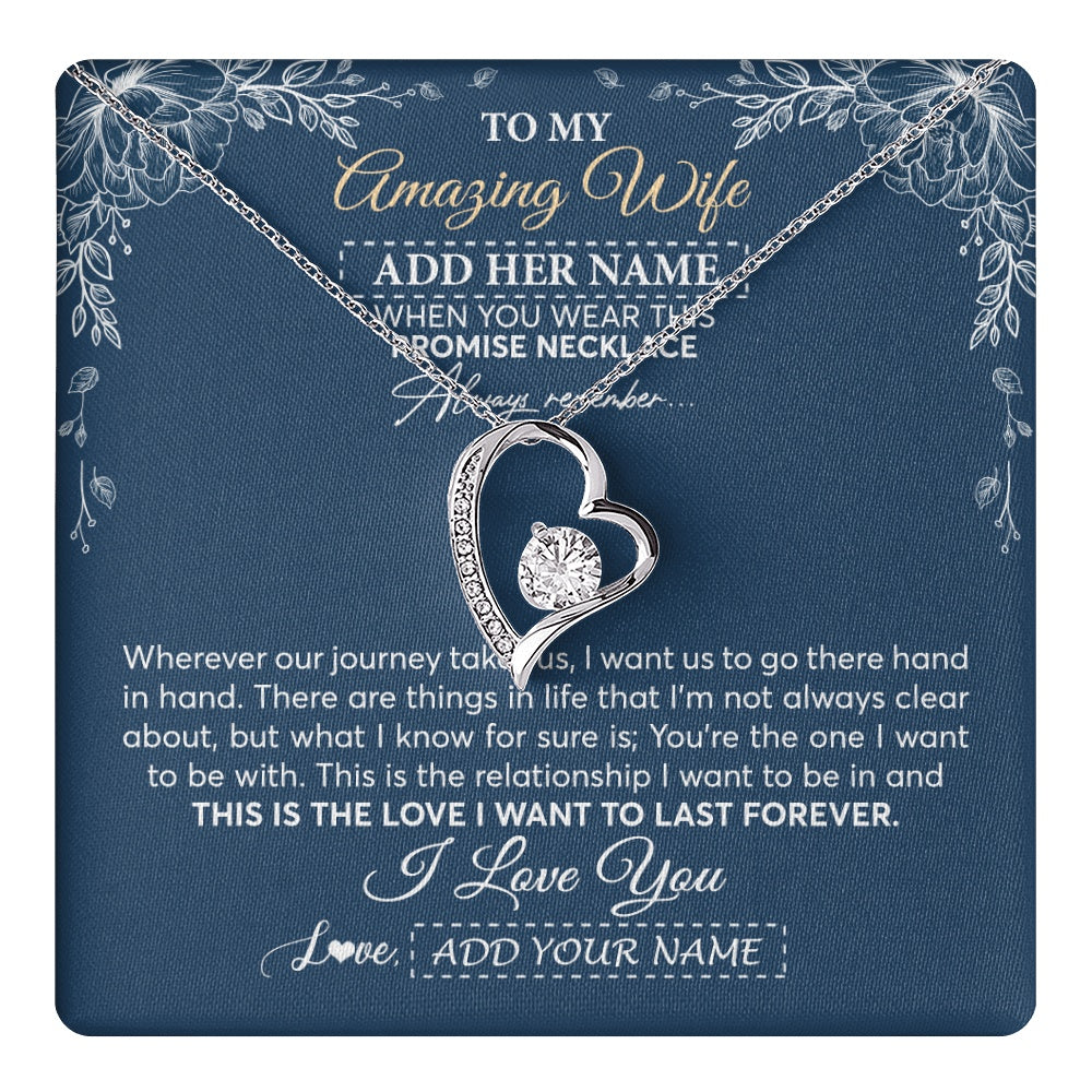 Personalized To My Amazing Wife Jewelry From Husband Promise Necklace Birthday Gifts For Wife Anniversary Romantic Valentines Christmas Gift Box Message Card