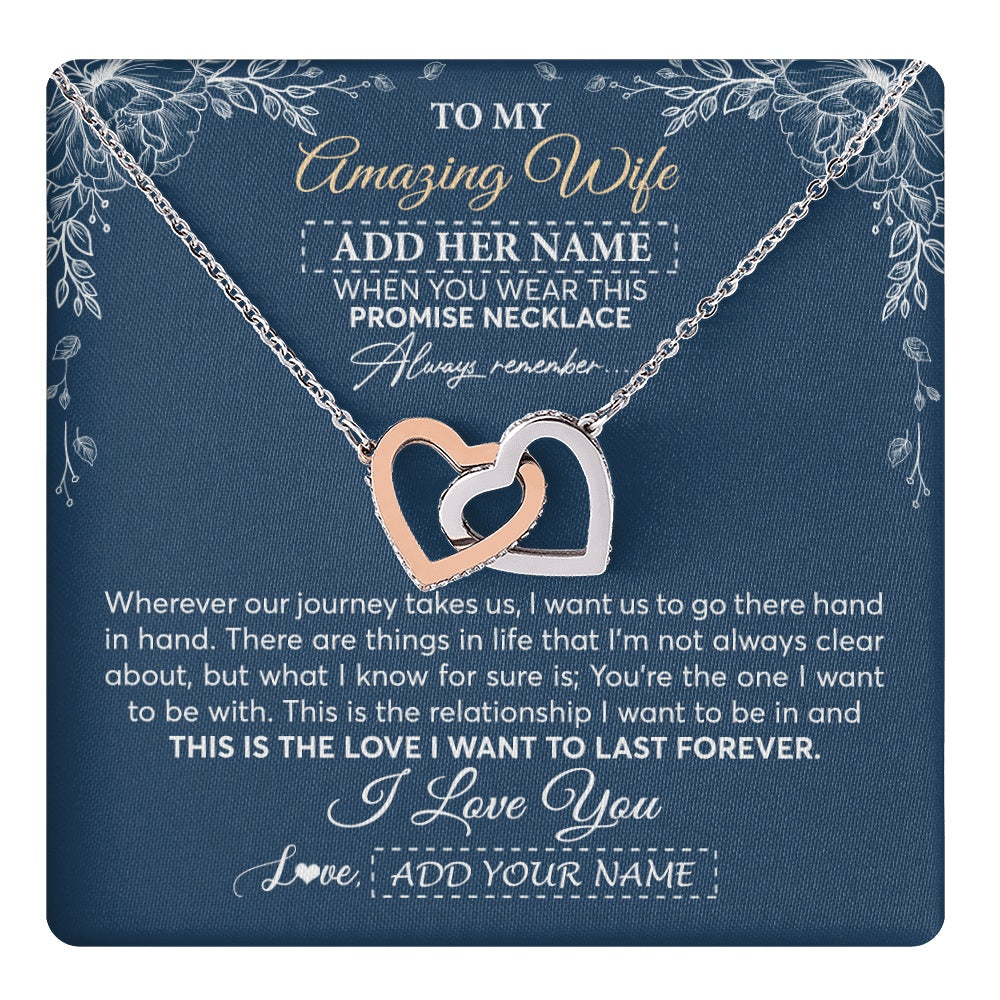 Personalized To My Amazing Wife Jewelry From Husband Promise Necklace Birthday Gifts For Wife Anniversary Romantic Valentines Christmas Gift Box Message Card
