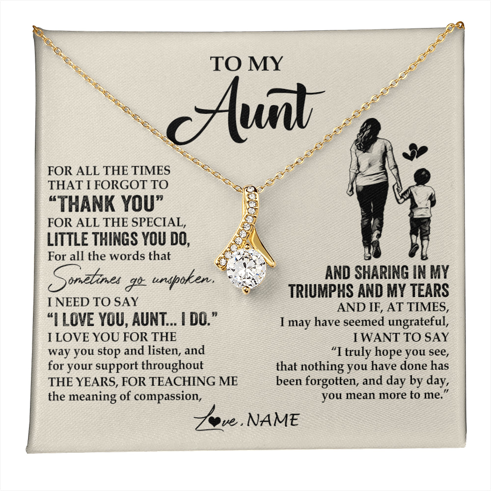 Personalized To My Aunt Necklace From Nephew For All The Times That I Forgot To Thank You Aunt Birthday Mothers Day Christmas Customized Gift Box Message Card