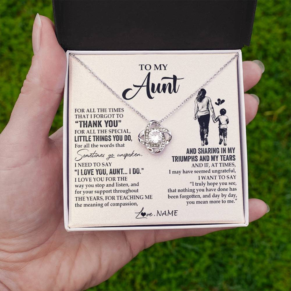 Personalized To My Aunt Necklace From Nephew For All The Times That I Forgot To Thank You Aunt Birthday Mothers Day Christmas Customized Gift Box Message Card
