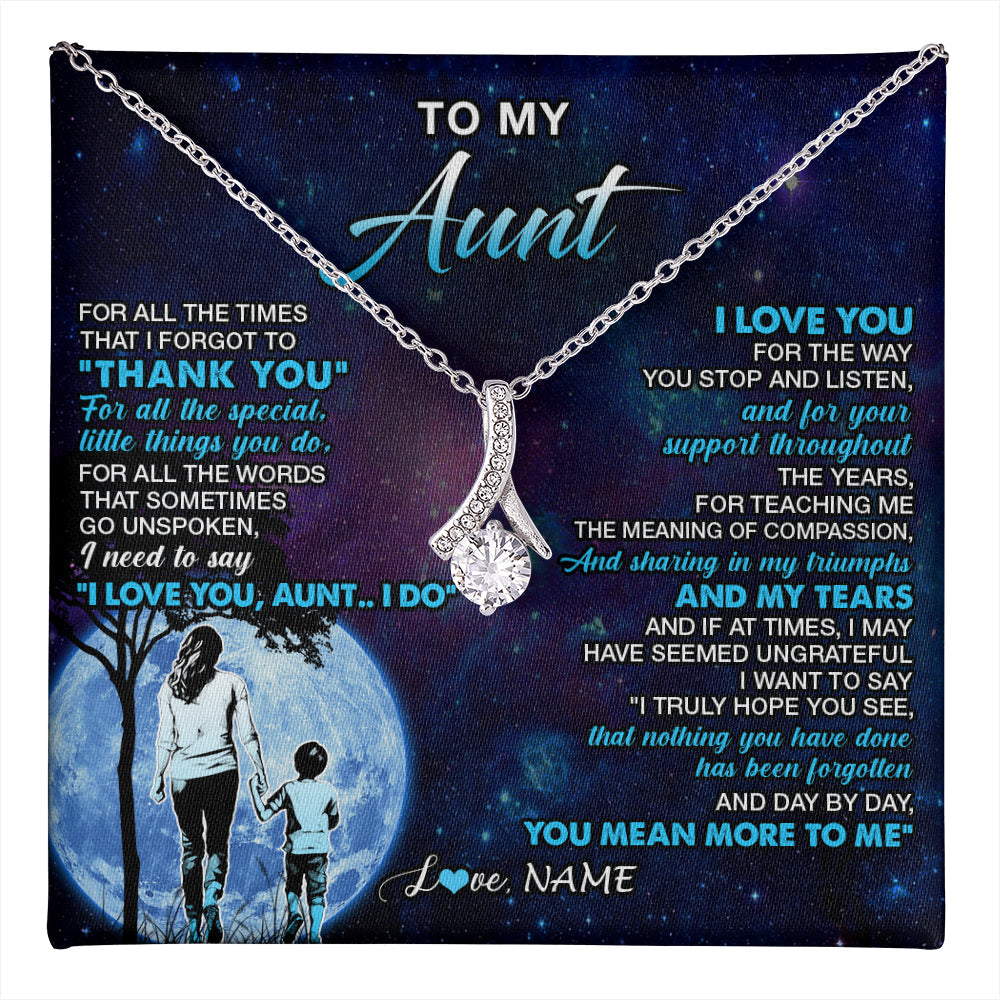 Personalized To My Aunt Necklace From Nephew Thank You Day By Day Aunt Birthday Gifts Mothers Day Christmas Customized Gift Box Message Card