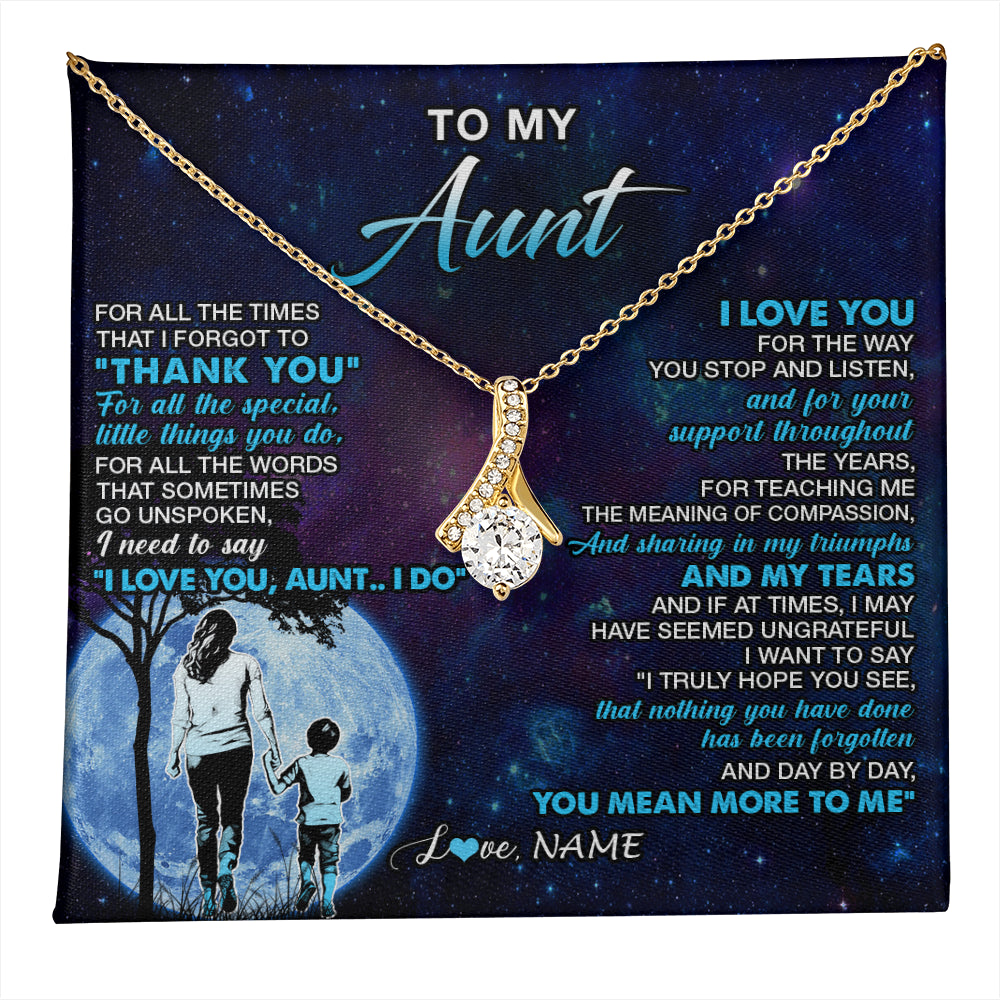 Personalized To My Aunt Necklace From Nephew Thank You Day By Day Aunt Birthday Gifts Mothers Day Christmas Customized Gift Box Message Card